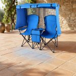 Foldable Doubleu002FSingle Chair with Canopy: Comes with a Table - Perfect for Patios, Camping, And Outdoor Events