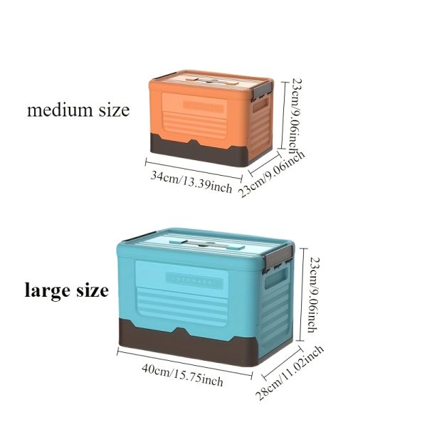 6.82 Gallon Large Folding Storage Box with Handle - Durable Plastic, Multi-Purpose Organizer for Camping, Car Trunk, Bedroom, Dorm, Picnic & Outdoor Use,Storage Bins for Home Organization