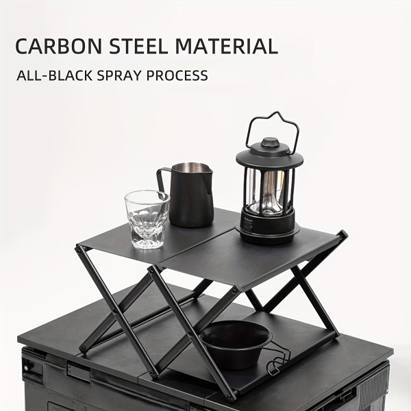 1pc 2-in-1 Portable Folding Storage Shelf - Aluminum Alloy 3-Tier Utility Rack, Casual Style, Foldable Outdoor Camping Table, Picnic and BBQ Essential - For Camping, Picnics & BBQs - Suitable for Outdoor Enthusiasts - Great Gift for Campers & Hikers