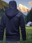 Men's New Full-Zip Windproof Jacket with Face Mask, Balaclava, and Double-Layer Hood Design. Suitable for Cycling, Outdoor Climbing, Skiing, and Casual Wear. Zip-Up Hoodie