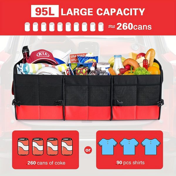 1 Foldable Car Organizer Box, SUV Vehicle Storage Box, Large Capacity Car Organizer, Outdoor Camping Picnic Storage Box