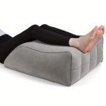 Inflatable Leg Elevation Pillow - Grey with Blue & Black Design, Ideal for Sleeping, Reading, Camping - Microfiber Back Cushion for Hip & Knee Support | Modern & Durable Pillow