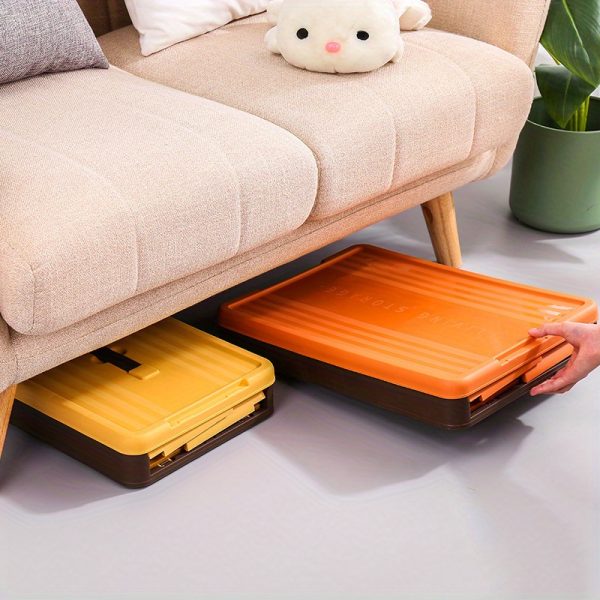 6.82 Gallon Large Folding Storage Box with Handle - Durable Plastic, Multi-Purpose Organizer for Camping, Car Trunk, Bedroom, Dorm, Picnic & Outdoor Use,Storage Bins for Home Organization