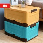 6.82 Gallon Large Folding Storage Box with Handle - Durable Plastic, Multi-Purpose Organizer for Camping, Car Trunk, Bedroom, Dorm, Picnic & Outdoor Use,Storage Bins for Home Organization