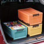 6.82 Gallon Large Folding Storage Box with Handle - Durable Plastic, Multi-Purpose Organizer for Camping, Car Trunk, Bedroom, Dorm, Picnic & Outdoor Use,Storage Bins for Home Organization