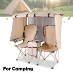 Foldable Doubleu002FSingle Chair with Canopy: Comes with a Table - Perfect for Patios, Camping, And Outdoor Events
