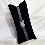 Outdoor Camping Pillow, Backrest Pillow, Rest Pillow, Short Plush Pillowcase, Portable Nap Pillow with Inner Filling, Suitable for Camping Use, Black, with Elastic Fastening Cord