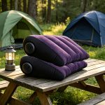 1pcu002F2pcs Thicker And Larger Portable Air Pillows with Press-To-Inflate Design. Multi-Functional Triangular Shape with Adjustable Support Position, Providing Back Support And Head Elevation. Suitable for Bed, Travel, And Camping