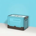 6.82 Gallon Large Folding Storage Box with Handle - Durable Plastic, Multi-Purpose Organizer for Camping, Car Trunk, Bedroom, Dorm, Picnic & Outdoor Use,Storage Bins for Home Organization