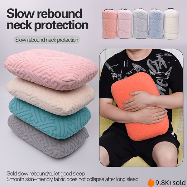 1pc Outdoor Camping Memory Foam Pillow, Portable Cervical Support Pillow for Better Rest, 5 Colors Available, Ideal for Camping & Travel, Perfect Gift for All Occasions