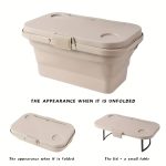 Outdoor Large Capacity Storage Basket, Camping Camping Handheld Blue, Foldable Picnic Basket, Portable Detachable Small Dining Table, Multifunctional Sturdy And Durable Storage Box