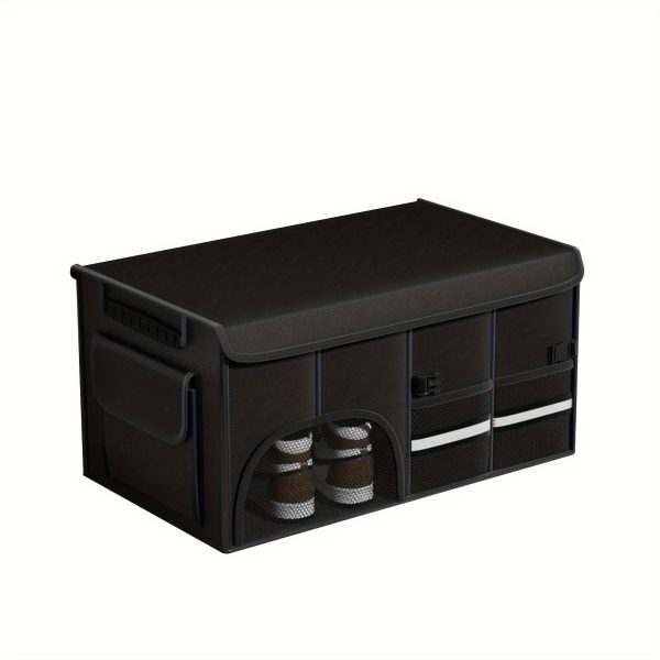 A Collapsible Trunk Storage Box with Dual Compartments - a Durable, Foldable Storage Solution That Allows for Easy Access And Maximum Organization - Perfect for Outdoor Camping And Everyday Use, a Shoe Storage Box for The Trunk