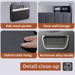 Car Storage Box, PU Leather Material Trunk Organizer, Large Capacity Car Trunk Storage Box, Adjustable Divider Design Durable Foldable Storage Box, Suitable for SUV Camping Travel Car Organization, Sedan Road Trip Storage Box