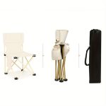 1 Set of 3pcs 20.88 X 20.09 X 19.7 Inch Sets Non-Slip Feet Spacious Desktop Table And Chair Set Fishing BBQ Hiking Folding Stool Table Set Camping Furniture