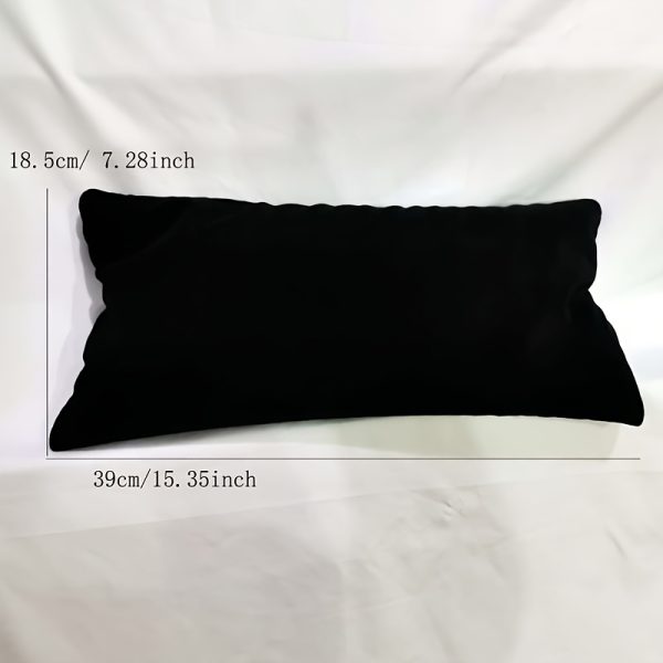 Outdoor Camping Pillow, Backrest Pillow, Rest Pillow, Short Plush Pillowcase, Portable Nap Pillow with Inner Filling, Suitable for Camping Use, Black, with Elastic Fastening Cord