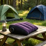 1pcu002F2pcs Thicker And Larger Portable Air Pillows with Press-To-Inflate Design. Multi-Functional Triangular Shape with Adjustable Support Position, Providing Back Support And Head Elevation. Suitable for Bed, Travel, And Camping