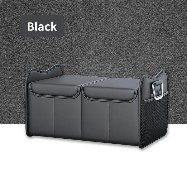 Car Storage Box, PU Leather Material Trunk Organizer, Large Capacity Car Trunk Storage Box, Adjustable Divider Design Durable Foldable Storage Box, Suitable for SUV Camping Travel Car Organization, Sedan Road Trip Storage Box