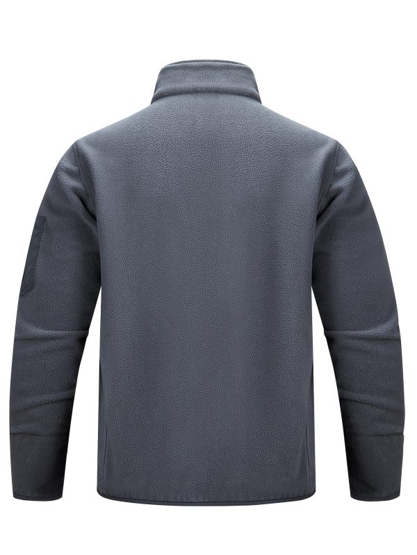 Men's Tactical Fleece-Lined Sweatshirt - Breathable, Warm Pullover with Side Zipper Pockets for Hunting & Outdoor Activities, Perfect for Fallu002FWinter, Spring & Autumn, Regular Fit, Sporty Style, Outdoor Activity, Crew Neck, Long Sleeve