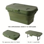 Outdoor Large Capacity Storage Basket, Camping Camping Handheld Blue, Foldable Picnic Basket, Portable Detachable Small Dining Table, Multifunctional Sturdy And Durable Storage Box