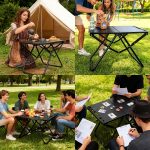 3pcs Portable Folding Camping Table | Lightweight Iron Picnic Table, Foldable Design Suitable for Outdoor Camping, Beach BBQ, Tailgate Parties, Hiking