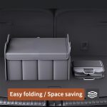 Car Storage Box, PU Leather Material Trunk Organizer, Large Capacity Car Trunk Storage Box, Adjustable Divider Design Durable Foldable Storage Box, Suitable for SUV Camping Travel Car Organization, Sedan Road Trip Storage Box