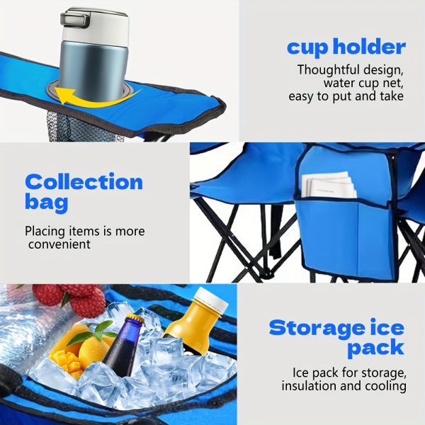 Foldable Doubleu002FSingle Chair with Canopy: Comes with a Table - Perfect for Patios, Camping, And Outdoor Events