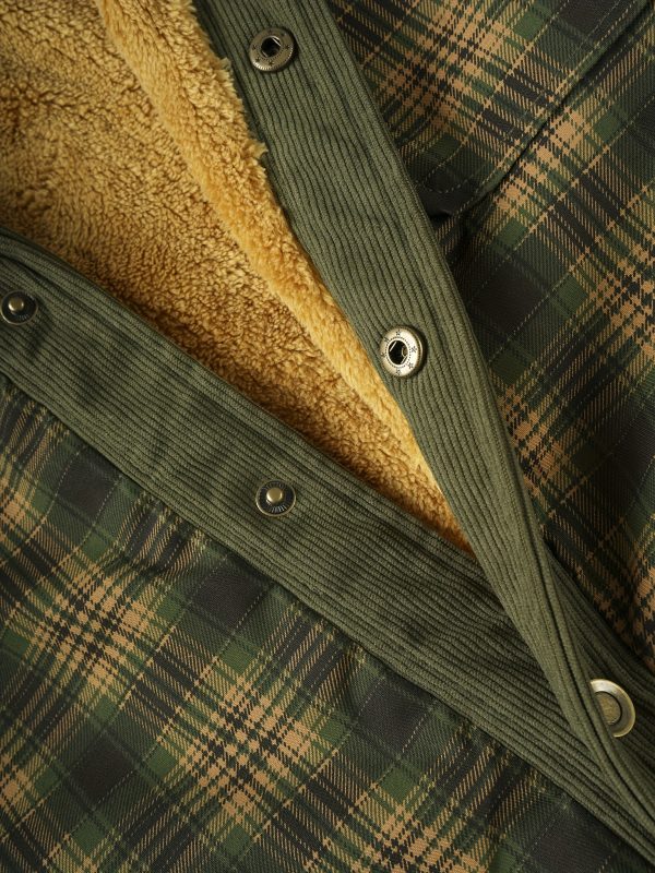 Men's American Size Autumnu002FWinter Fleece-Lined Warm Plaid Jacket, Hunting