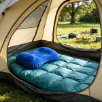 1pc Large Foldable Inflatable Camping Pillow, Portable Lightweight Multifunctional Travel Neck Pillow, Comfortable Air Pillow for Car, Hiking, Office Nap, Outdoor Camping And Vacation Essentials