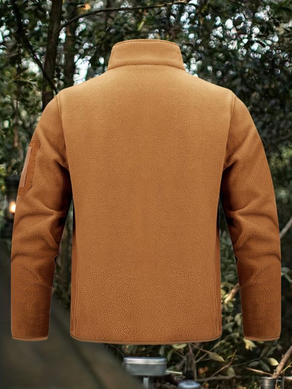 Men's Tactical Fleece-Lined Sweatshirt - Breathable, Warm Pullover with Side Zipper Pockets for Hunting & Outdoor Activities, Perfect for Fallu002FWinter, Spring & Autumn, Regular Fit, Sporty Style, Outdoor Activity, Crew Neck, Long Sleeve