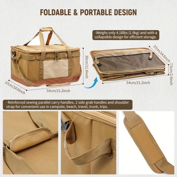 15.85gal Large Capacity Camping Storage Bag, Outdoor Picnic Utensil Organizer, Gas Can Storage Box, Outdoor Camping Travel Bag