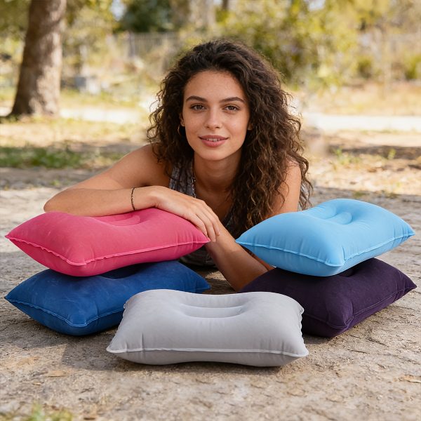 2pcs Inflatable Travel Pillows, Portable Ultra-Light Air Camping Pillow, with Neck And Lumbar Support, Washable Air Pillow, Suitable for Airplane, Car, Office Nap, Hiking, Backpacking, Multifunctional Travel Pillow, Suitable for Various Occasions