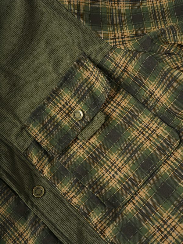 Men's American Size Autumnu002FWinter Fleece-Lined Warm Plaid Jacket, Hunting