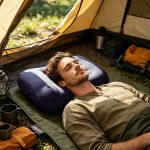 1pc Large Foldable Inflatable Camping Pillow, Portable Lightweight Multifunctional Travel Neck Pillow, Comfortable Air Pillow for Car, Hiking, Office Nap, Outdoor Camping And Vacation Essentials