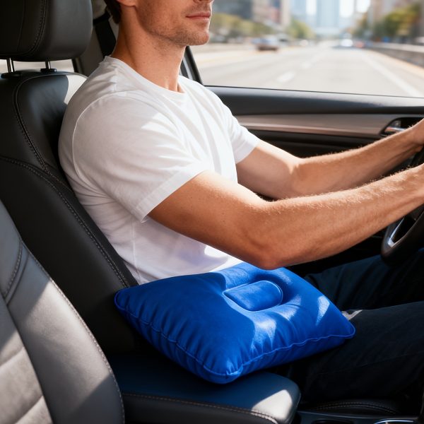 2pcs Inflatable Travel Pillows, Portable Ultra-Light Air Camping Pillow, with Neck And Lumbar Support, Washable Air Pillow, Suitable for Airplane, Car, Office Nap, Hiking, Backpacking, Multifunctional Travel Pillow, Suitable for Various Occasions