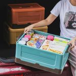 6.82 Gallon Large Folding Storage Box with Handle - Durable Plastic, Multi-Purpose Organizer for Camping, Car Trunk, Bedroom, Dorm, Picnic & Outdoor Use,Storage Bins for Home Organization