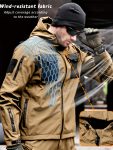 Men'S Tactical Thickened 2pcs Outdoor Casual Softshell Jacket And Cargo Pants Set, Fall Winter Fleece Contrast Hooded Windproof Warm Workwear Multi-Pocket Top And Bottom, Hunting Riding Hiking Exploration Climbing Outfit Without Additions