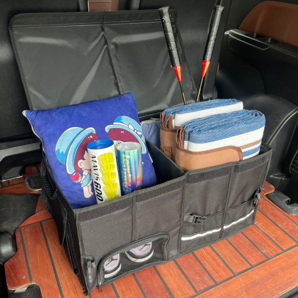 A Collapsible Trunk Storage Box with Dual Compartments - a Durable, Foldable Storage Solution That Allows for Easy Access And Maximum Organization - Perfect for Outdoor Camping And Everyday Use, a Shoe Storage Box for The Trunk