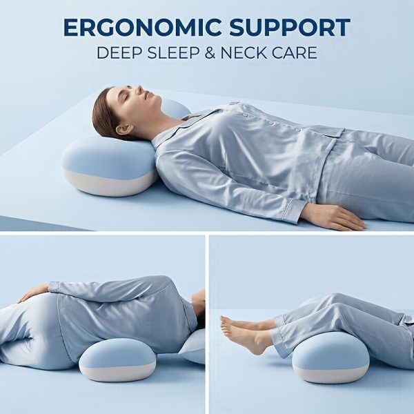 1pc Cooling Memory Pillow, Polyurethane Filling, Medium Soft Slow Rebound, Ergonomic Face-Down Sleeping Pillow, No Numb Arm Design, Multifunctional Lumbar Support Pad for Back And Waist, Portable Travel Pillow, RV Bedding