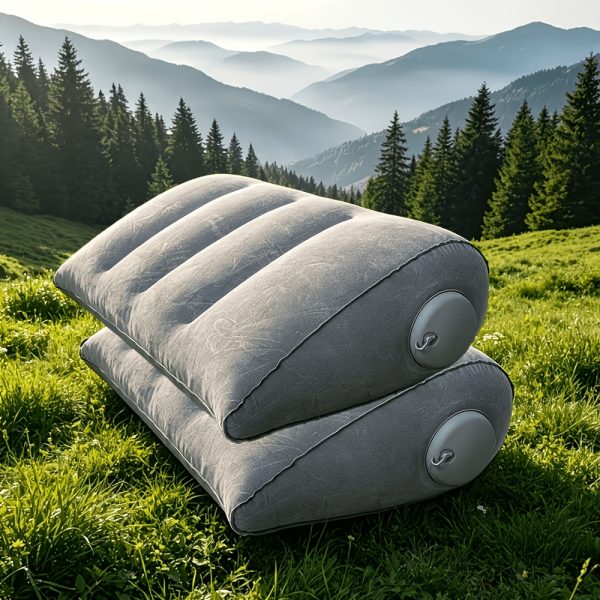 1pcu002F2pcs Thicker And Larger Portable Air Pillows with Press-To-Inflate Design. Multi-Functional Triangular Shape with Adjustable Support Position, Providing Back Support And Head Elevation. Suitable for Bed, Travel, And Camping