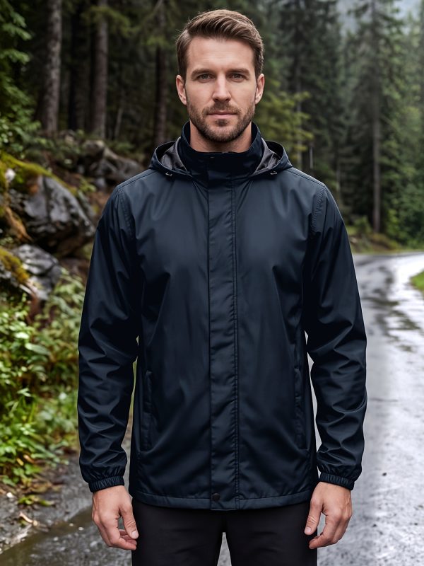 Men'S Rain Jacket Raincoat Windbreaker Running Waterproof Lightweight Packable with Hood Travel Hiking Cycling, Autumn Transitional Layers, Hunting