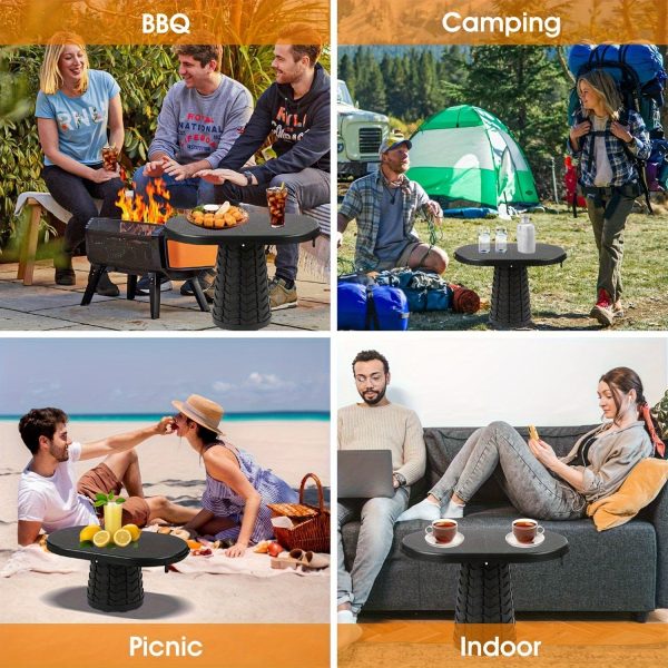 Portable Foldable Camping Table And Chair 2-In-1, Lightweight Retractable Design, Suitable for Picnics, Barbecues, Beaches, And Travel