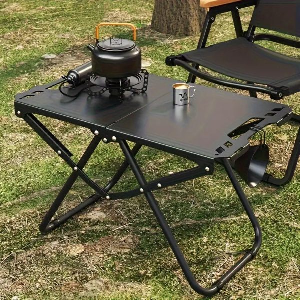 3pcs Portable Folding Camping Table | Lightweight Iron Picnic Table, Foldable Design Suitable for Outdoor Camping, Beach BBQ, Tailgate Parties, Hiking