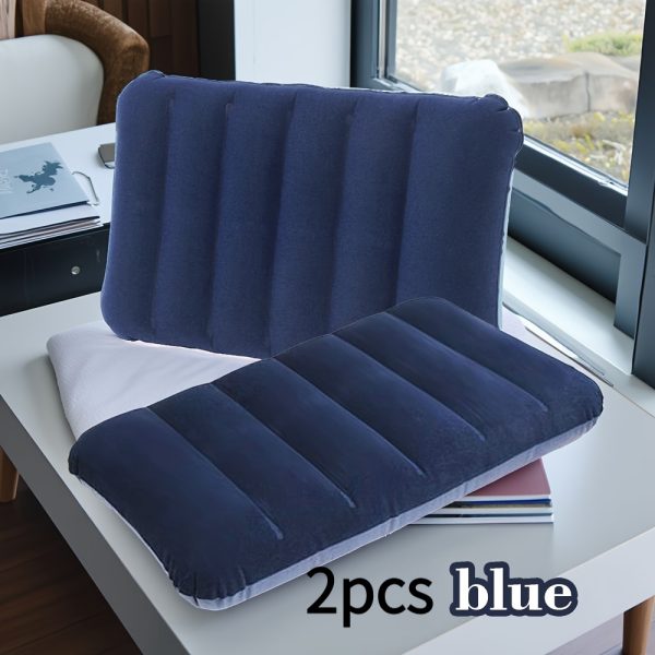 2pcs Inflatable Camping Pillow Set, Adult Quick-Dry PVC Square Design, Portable Outdoor Sleeping Pillow, Suitable for Hiking, Backpacking, And Air Travel