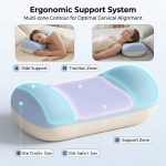 1pc Cooling Memory Pillow, Polyurethane Filling, Medium Soft Slow Rebound, Ergonomic Face-Down Sleeping Pillow, No Numb Arm Design, Multifunctional Lumbar Support Pad for Back And Waist, Portable Travel Pillow, RV Bedding
