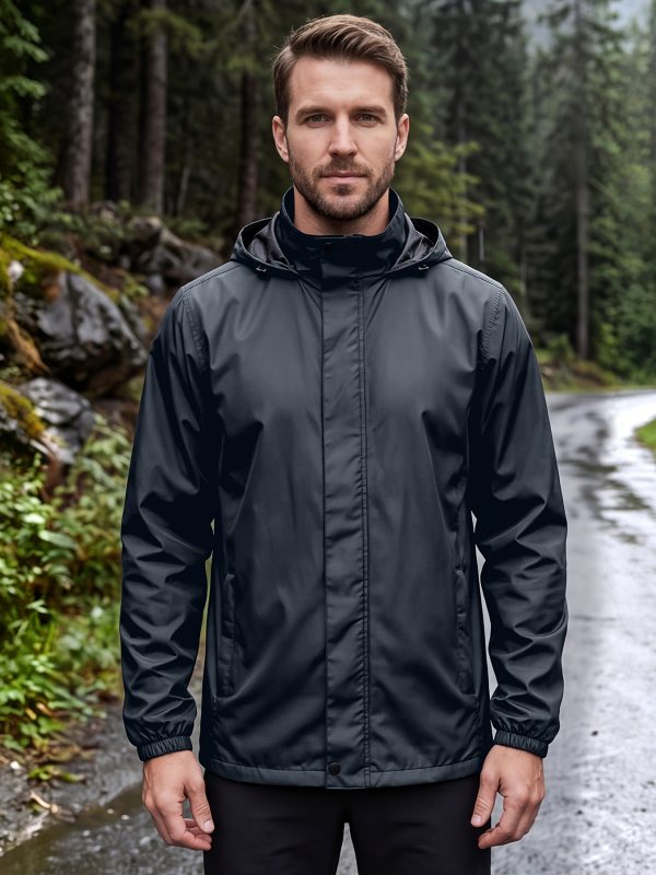 Men'S Rain Jacket Raincoat Windbreaker Running Waterproof Lightweight Packable with Hood Travel Hiking Cycling, Autumn Transitional Layers, Hunting
