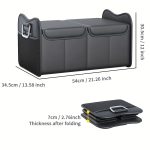 Car Storage Box, PU Leather Material Trunk Organizer, Large Capacity Car Trunk Storage Box, Adjustable Divider Design Durable Foldable Storage Box, Suitable for SUV Camping Travel Car Organization, Sedan Road Trip Storage Box