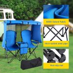 Foldable Doubleu002FSingle Chair with Canopy: Comes with a Table - Perfect for Patios, Camping, And Outdoor Events