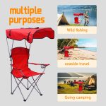 Foldable Doubleu002FSingle Chair with Canopy: Comes with a Table - Perfect for Patios, Camping, And Outdoor Events