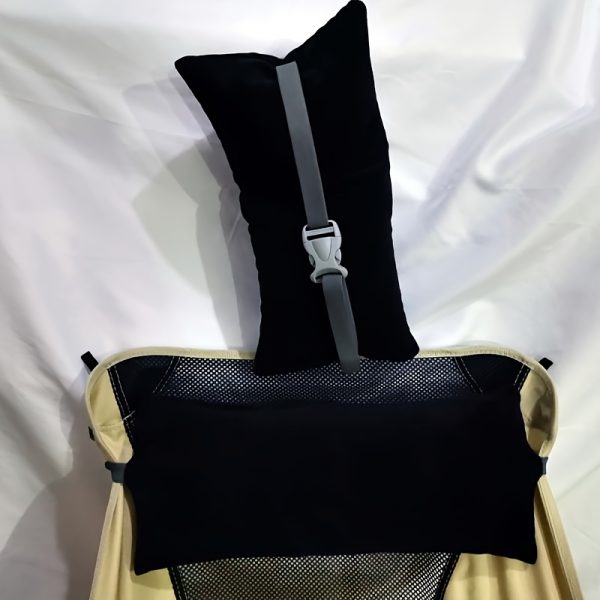 Outdoor Camping Pillow, Backrest Pillow, Rest Pillow, Short Plush Pillowcase, Portable Nap Pillow with Inner Filling, Suitable for Camping Use, Black, with Elastic Fastening Cord