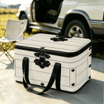 Large-Capacity Insulated Thermal Storage Box & Portable Cooler Suitable for Outdoor Camping, Office, Picnic - Reusable PET Suitcase Tote with Flip-Top Lid, Sealed Bag for Parties, Travel, Non-Food Contact Container Design, 2D Flat
